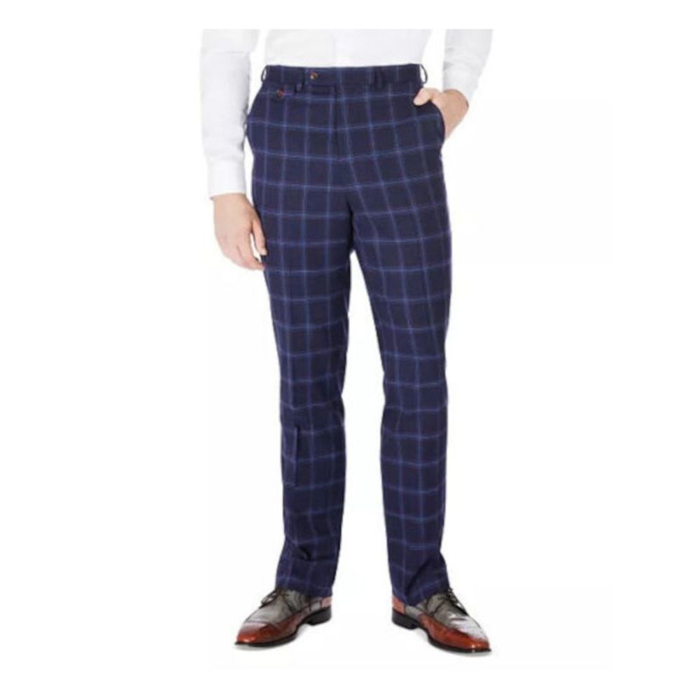 TAYION BY MONTEE HOLLAND Mens Navy Wool Blend Suit Separate Pants 34W/ 32L